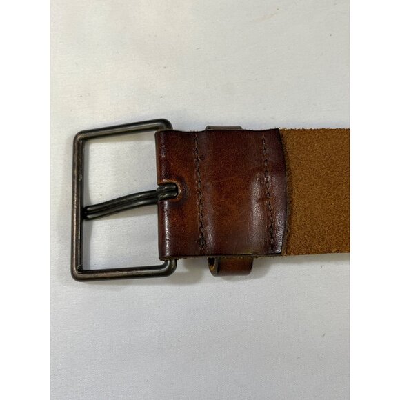 Vintage Unisex Brown Leather Belt Size S (39" Long) SKU 6288 - Picture 4 of 9